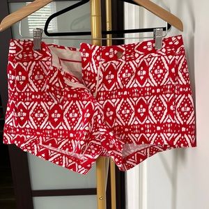 Red white j crew short
